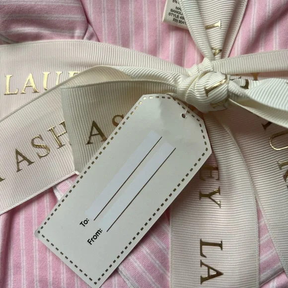 Laura Ashley Pink and White Striped Pajama Set - Picture 5 of 5